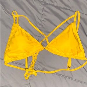 Yellow Triangle String Bikini from Cupshe